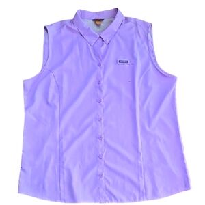 Eddie Bauer Lavender Sleeveless Button-Down Shirt